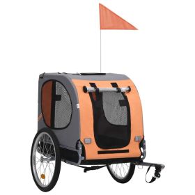 Pet Bike Trailer Orange and Gray