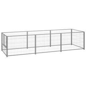 Dog Kennel Silver 32.3 ft² Steel