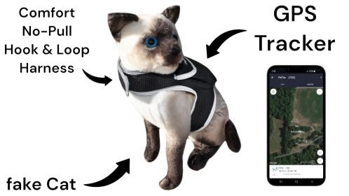 Keep Pet Safe with Pet Tracker GPS Dog Collar Tracking Device + Phone App Size:M