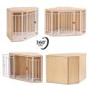 Mewoofun Wooden and Metal Dog House for Small/Medium Dog Crate Furniture Pets