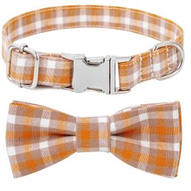 Plaid Dog Collar with Bow Pet Gift Adjustable Soft and Comfy Bowtie Collars for Small Medium Large Dogs (colour: Style 2)