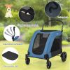 4 Wheels Extra Large Dog Stroller Foldable Pet Stroller with Dual Entry