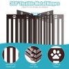 36 Inch Folding Wooden Freestanding Pet Gate Dog Gate with 360° Flexible Hinge