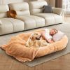 Washable Fluffy Human Dog Bed with Soft Blanket and Plump Pillow