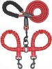 Dual Dog Leash; Double Dog Leash; 360 Swivel No Tangle Walking Leash; Shock Absorbing Bungee for Two Dogs