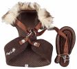 Pet Life Luxe 'Furracious' 2-In-1 Mesh Reversed Adjustable Dog Harness-Leash W/ Removable Fur Collar